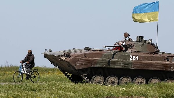 Ukrajinský transportér BMP u Mariupole 
