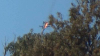 Hořící ruský Suchoj Su-24
